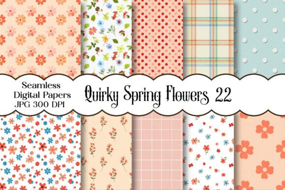 Download Quirky Spring Flowers Seamless Papers - Seamless papers Collection