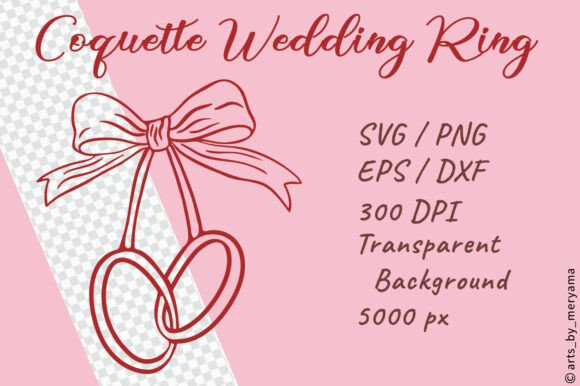 Download Coquette Wedding Ring with Bow SVG PNG - Premium Bundle