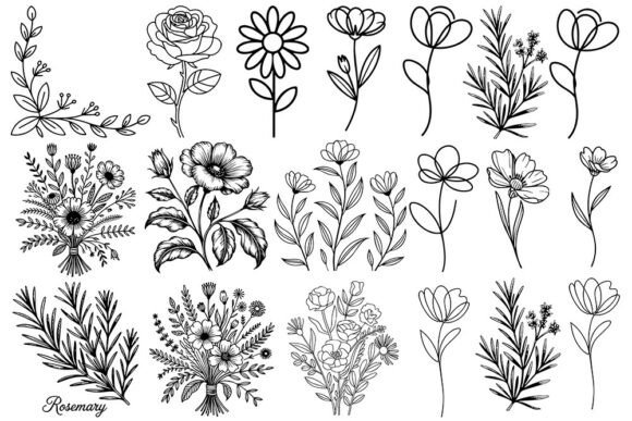 Download Floral &amp; Botanical Line Art SVG Bundle - Premium Bundle