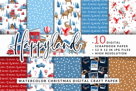 Download Christmas Happy Land Digital Craft Paper - Craft paper Collection