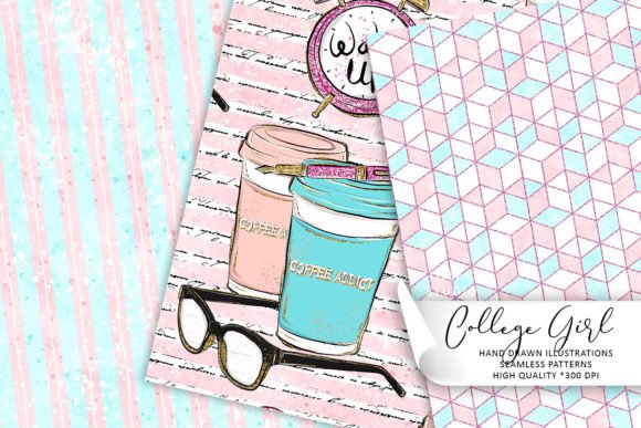Download College Girl Patterns, Seamless Papers - Seamless papers Collection