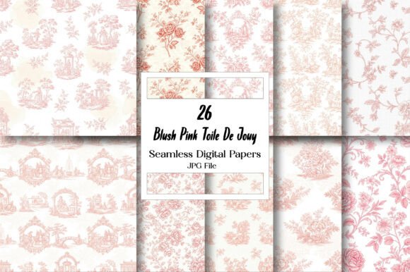 Download Blush Pink Toile De Jouy Seamless Papers - Seamless papers Collection