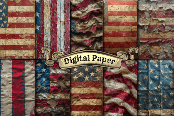 Download Stars and Stripes Grunge Craft Paper - Craft paper Collection