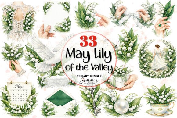 Download May Lily of the Valley Clipart Bundle - Premium Bundle